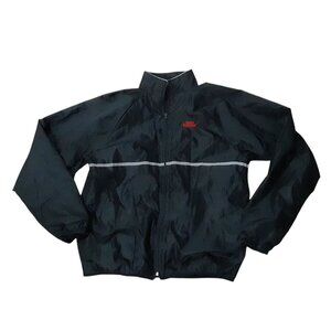 Vintage Sports Illustrated Windbreaker Jacket Mens L Lightweight Full Zip Black